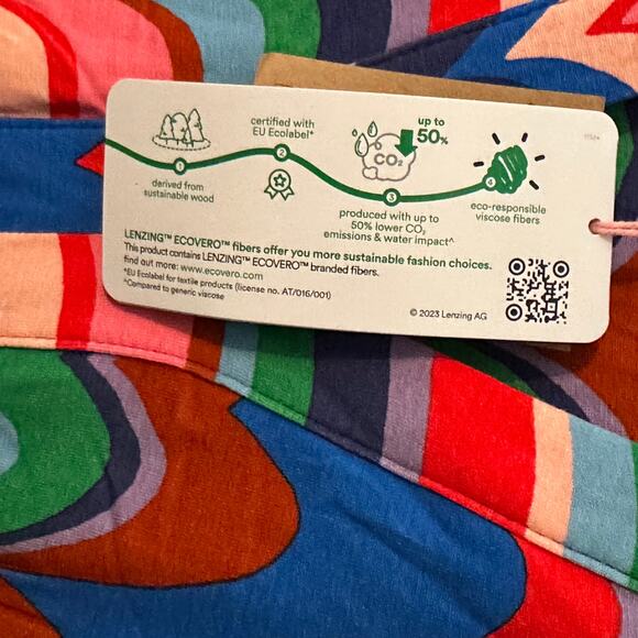 Boden NEW Smocked Ivy Midi Dress Womens Size 2 2R Abstract Wave Colorful Pockets - Picture 8 of 12